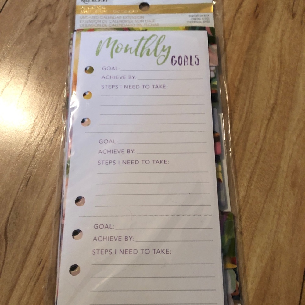 Recollections undated fitness calendar extension